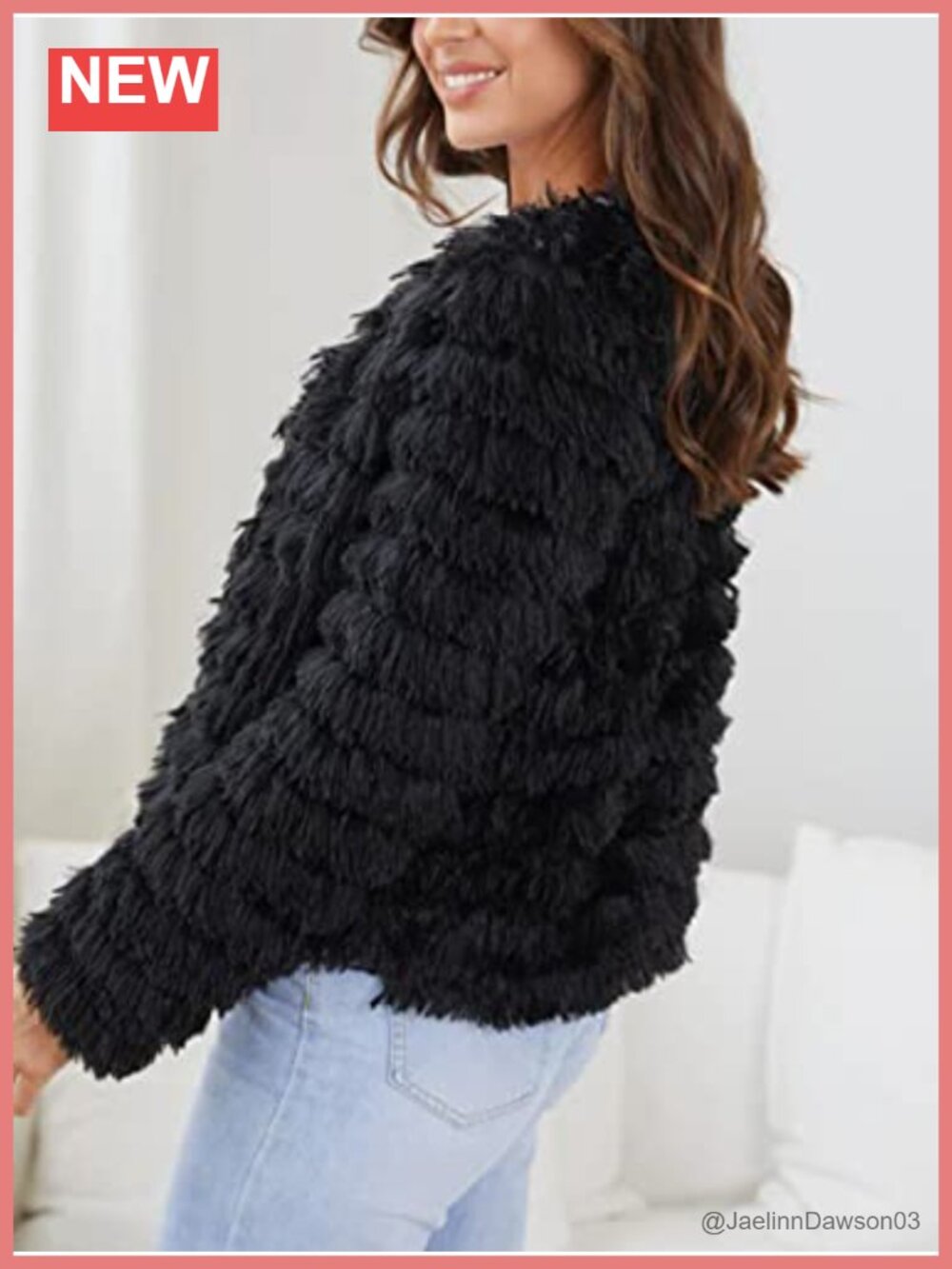 Womens Faux Fur Open Front Cardigan Shaggy Vintage Parka Coat - Picture 2 of 6